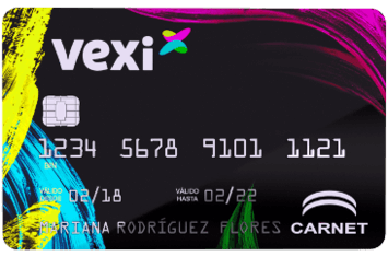 tarjeta de crédit vexi carnet card top